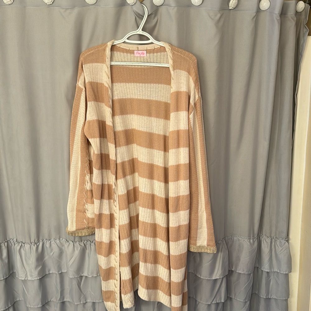 Pink Lily Color Block Knit Cardigan